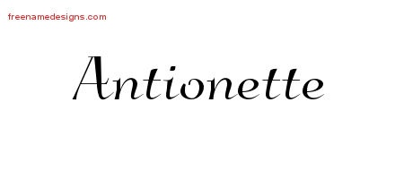 Elegant Name Tattoo Designs Antionette Free Graphic