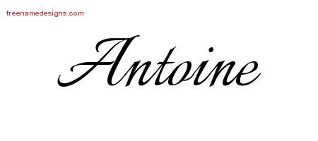Calligraphic Name Tattoo Designs Antoine Free Graphic