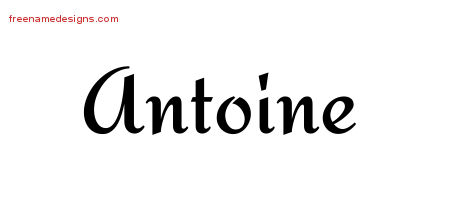 Calligraphic Stylish Name Tattoo Designs Antoine Free Graphic