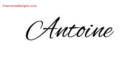 Cursive Name Tattoo Designs Antoine Free Graphic