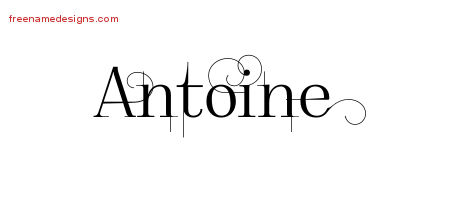 Decorated Name Tattoo Designs Antoine Free Lettering