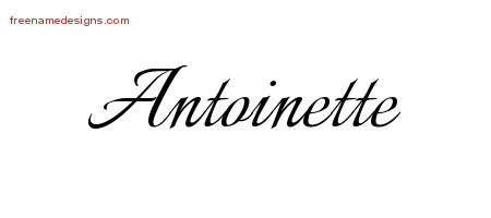 Calligraphic Name Tattoo Designs Antoinette Download Free