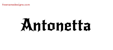 Gothic Name Tattoo Designs Antonetta Free Graphic