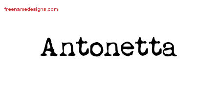 Vintage Writer Name Tattoo Designs Antonetta Free Lettering