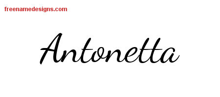 Lively Script Name Tattoo Designs Antonetta Free Printout