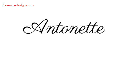 Classic Name Tattoo Designs Antonette Graphic Download