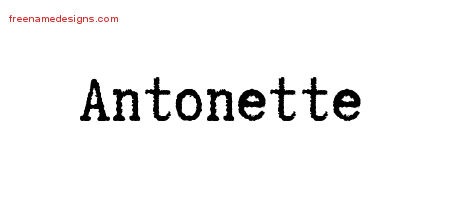 Typewriter Name Tattoo Designs Antonette Free Download