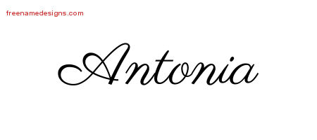 Classic Name Tattoo Designs Antonia Graphic Download