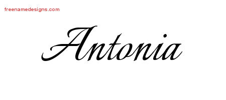 Calligraphic Name Tattoo Designs Antonia Free Graphic