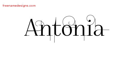 Decorated Name Tattoo Designs Antonia Free Lettering
