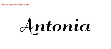 Art Deco Name Tattoo Designs Antonia Graphic Download