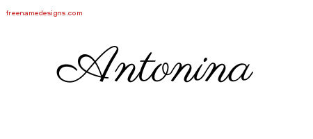 Classic Name Tattoo Designs Antonina Graphic Download