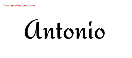 Calligraphic Stylish Name Tattoo Designs Antonio Free Graphic