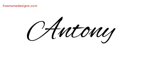 Cursive Name Tattoo Designs Antony Free Graphic