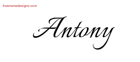 Calligraphic Name Tattoo Designs Antony Free Graphic