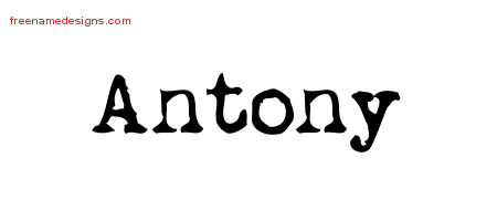Vintage Writer Name Tattoo Designs Antony Free