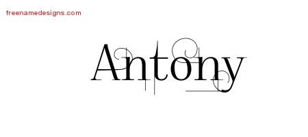 Decorated Name Tattoo Designs Antony Free Lettering