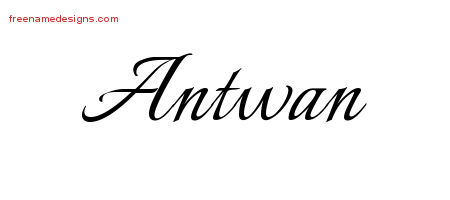 Calligraphic Name Tattoo Designs Antwan Free Graphic