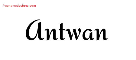 Calligraphic Stylish Name Tattoo Designs Antwan Free Graphic