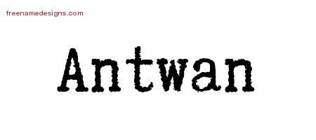 Typewriter Name Tattoo Designs Antwan Free Printout