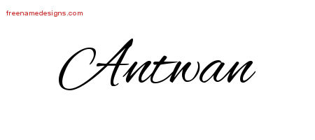 Cursive Name Tattoo Designs Antwan Free Graphic