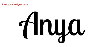 Handwritten Name Tattoo Designs Anya Free Download