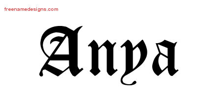Blackletter Name Tattoo Designs Anya Graphic Download