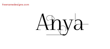 Decorated Name Tattoo Designs Anya Free