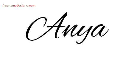 Cursive Name Tattoo Designs Anya Download Free