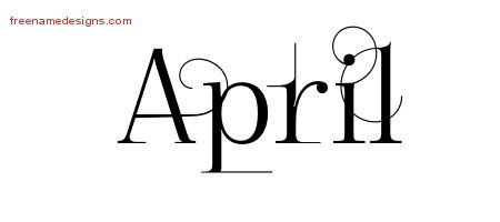 Decorated Name Tattoo Designs April Free