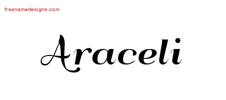 Art Deco Name Tattoo Designs Araceli Printable
