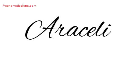 Cursive Name Tattoo Designs Araceli Download Free