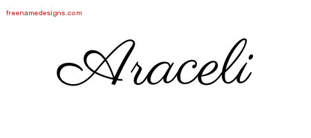 Classic Name Tattoo Designs Araceli Graphic Download