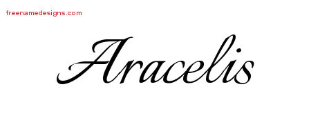 Calligraphic Name Tattoo Designs Aracelis Download Free