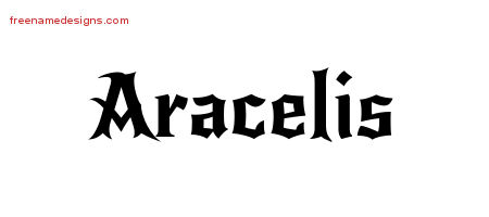 Gothic Name Tattoo Designs Aracelis Free Graphic