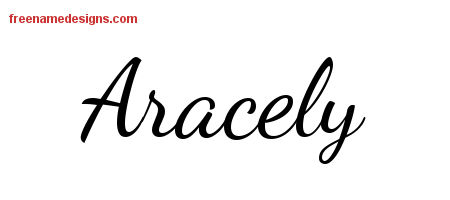 Lively Script Name Tattoo Designs Aracely Free Printout