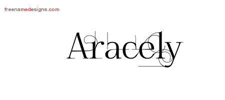 Decorated Name Tattoo Designs Aracely Free