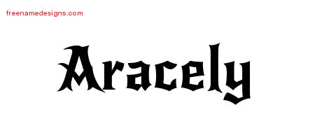 Gothic Name Tattoo Designs Aracely Free Graphic