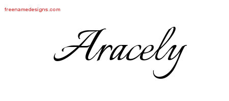 Calligraphic Name Tattoo Designs Aracely Download Free