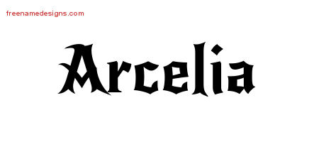 Gothic Name Tattoo Designs Arcelia Free Graphic