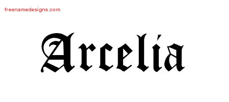 Blackletter Name Tattoo Designs Arcelia Graphic Download