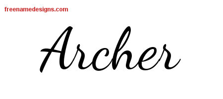 Lively Script Name Tattoo Designs Archer Free Download