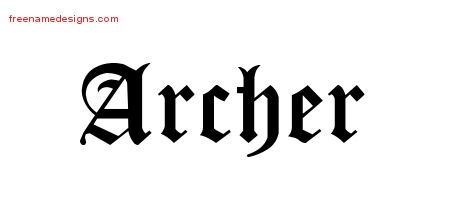 Blackletter Name Tattoo Designs Archer Printable Blackletter Name Tattoo Designs Archer Printable