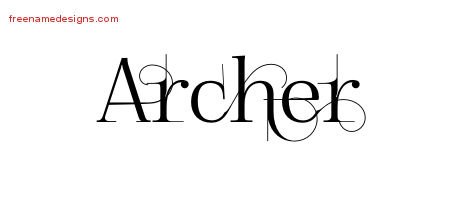 Decorated Name Tattoo Designs Archer Free Lettering