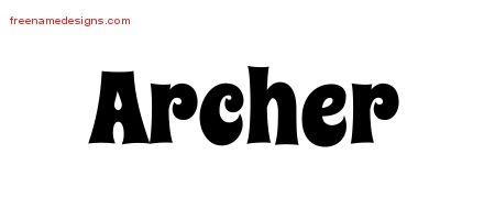 Groovy Name Tattoo Designs Archer Free Groovy Name Tattoo Designs Archer Free