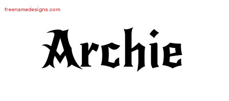 Gothic Name Tattoo Designs Archie Download Free