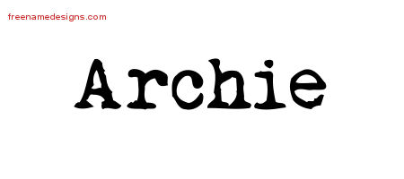 Vintage Writer Name Tattoo Designs Archie Free