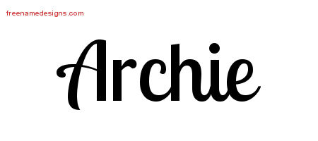 Handwritten Name Tattoo Designs Archie Free Printout