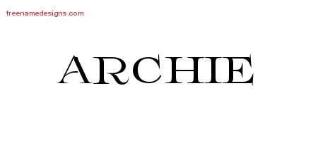 Flourishes Name Tattoo Designs Archie Graphic Download
