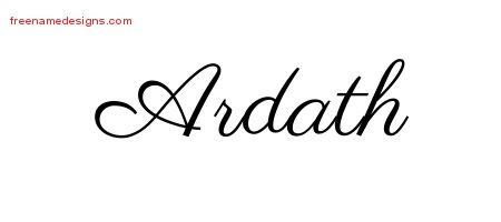 Classic Name Tattoo Designs Ardath Graphic Download
